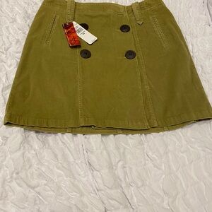 Jones Wear Olive  Double-Breasted Mini Skirt